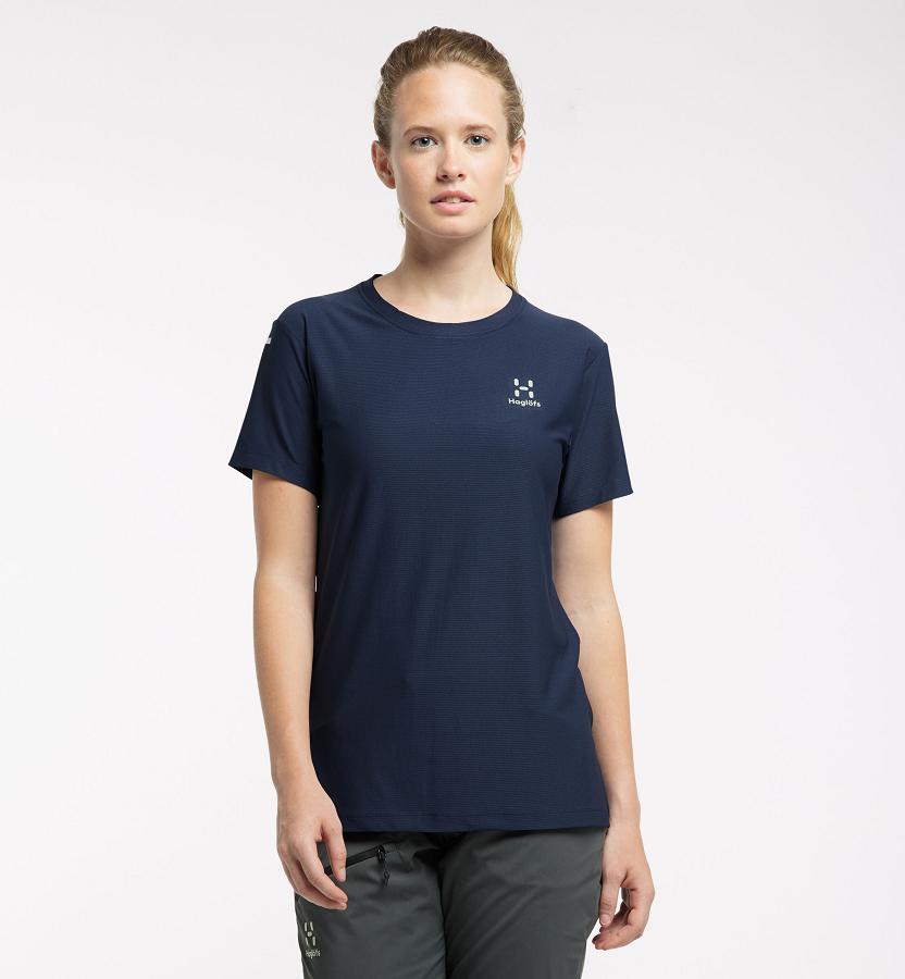 Haglöfs Womens L.I.M Tech T-Shirt Dark Blue New Zealand 52014GVEU
